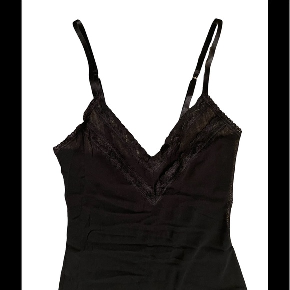 Sheer black negligeé with lace trim - Picture 3 of 7